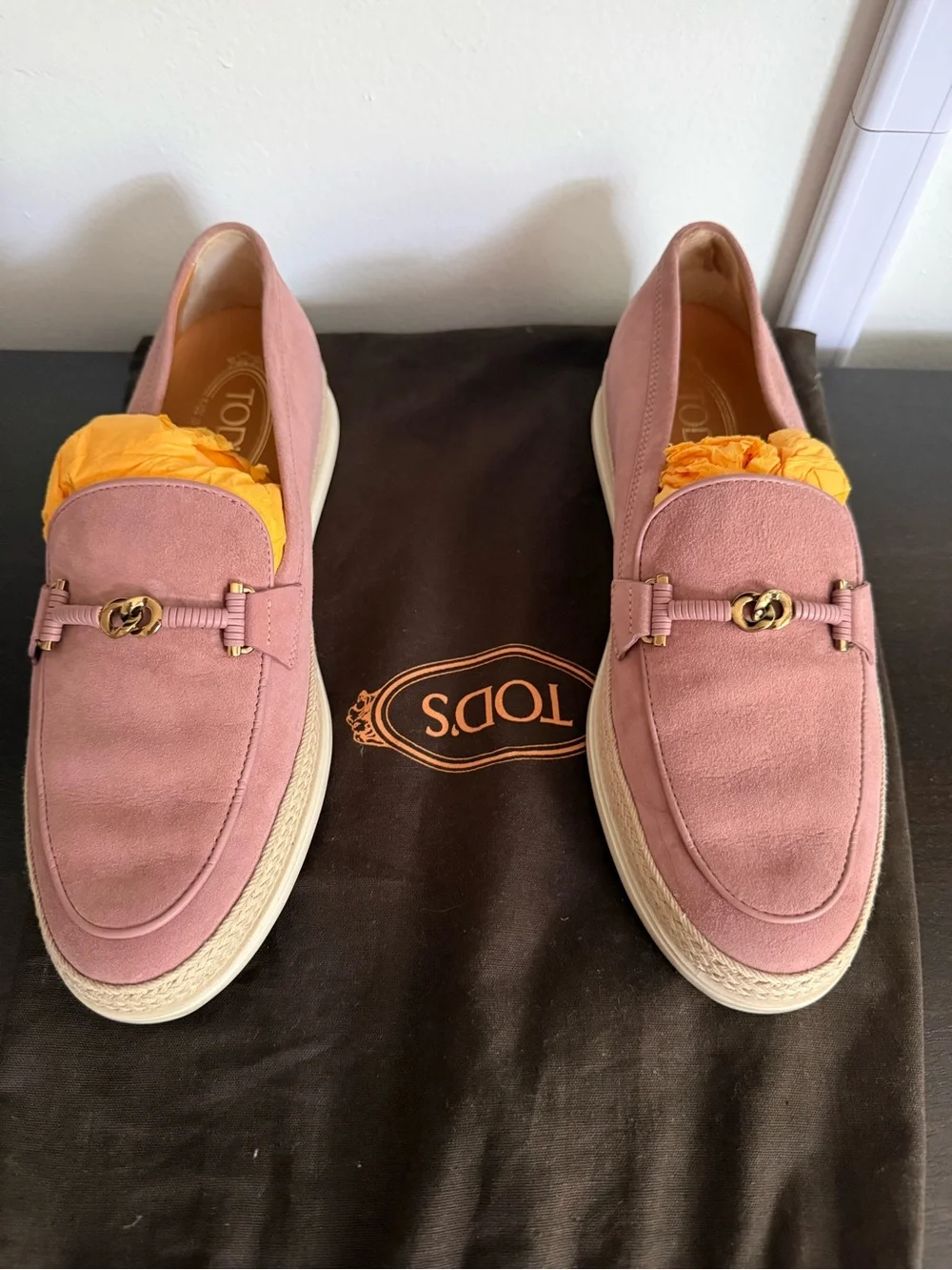 Tod's Pink Suede Loafers